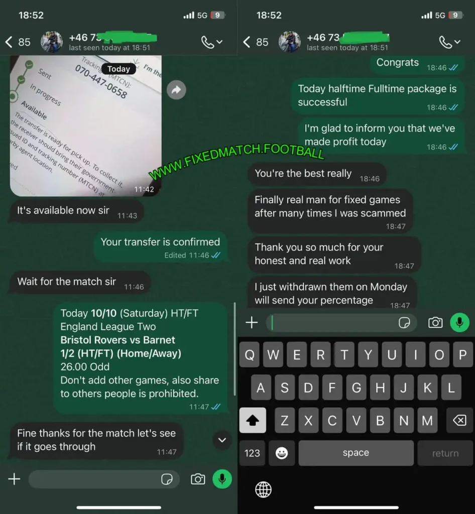 WHATSAPP FOOTBALL FIXED MATCH HTFT